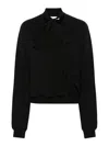 Blumarine V-neck Sweatshirt With Bow In Black