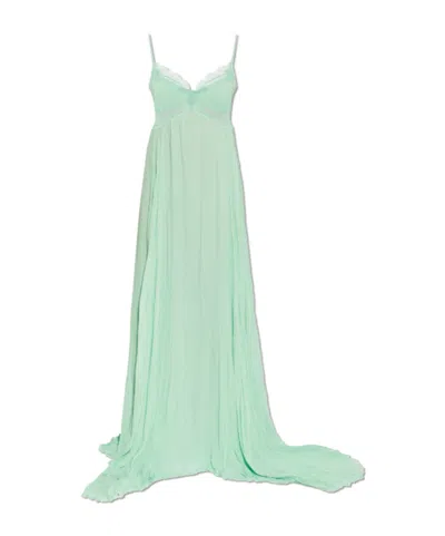 Blumarine Lace-detail Maxi Dress In Green