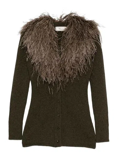 Blumarine Sweaters Green In Brown