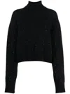 Blumarine Black High Neck Sweater In Black