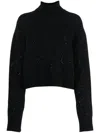 Blumarine Black High Neck Sweater In Black
