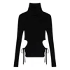 Blumarine Turtleneck Cut-out Top In Black