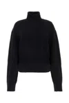 Blumarine Ribbed Alpaca Blend Sweater With Cropped Cut In Black