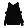 Blumarine Mohair Blend Sweater With Roses In Black