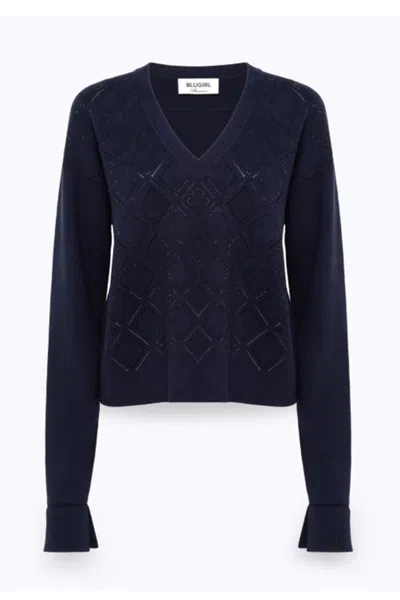Blumarine Sweaters In Blue
