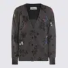 Blumarine Printed Wool Blend Oversize Cardigan In Gray