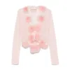 Blumarine Pink Feather Cardigan In Pink