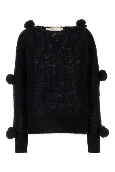 Blumarine 3d Rose Jumper In Black