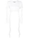 Blumarine T-shirt With Flounces And Ruffles In Bianco