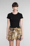 Blumarine Tulle T-shirt With Rhinestone Logo In Black