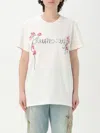 Blumarine Embroidered Floral Crew Neck Top In White