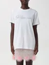 Blumarine Rhinestone-embellished Butterfly-motif T-shirt In Weiss