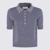 Blumarine Grey Wool Polo Shirt In Gray