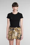 Blumarine Tulle T-shirt With Rhinestone Logo In Black