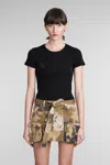 Blumarine Tulle T-shirt With Rhinestone Logo In Black