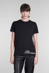 BLUMARINE T-SHIRT IN BLACK COTTON