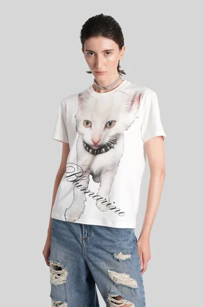 BLUMARINE T-SHIRT IN WHITE COTTON