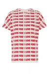 Blumarine Crew Neck Graphic Print Short Sleeves T-shirt In Optical White+lipstick