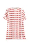 Blumarine Printed Jersey Short-sleeved T-shirt In Optical White+lipstick