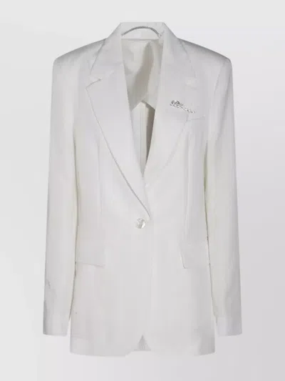Blumarine Tailored Jacket Notched Lapels In Gray
