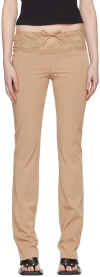 Blumarine Taupe Slim Trousers In N0826 Amphora
