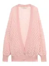 Blumarine Textured Cardigan In Pink