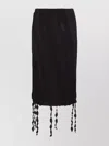 Blumarine Textured Fabric Skirt With Ruffled Slit In Black