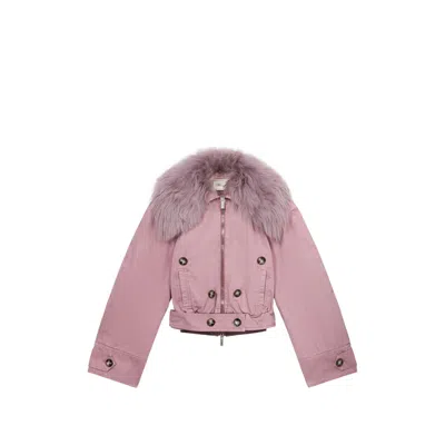 Blumarine Textured-collar Jacket In Black