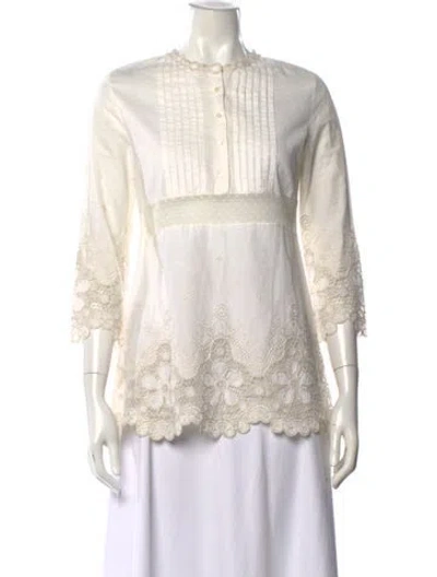 Pre-owned Blumarine Three-quarter Sleeve Blouse In Neutral
