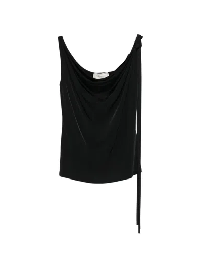 Blumarine Tie-detail Top In Black