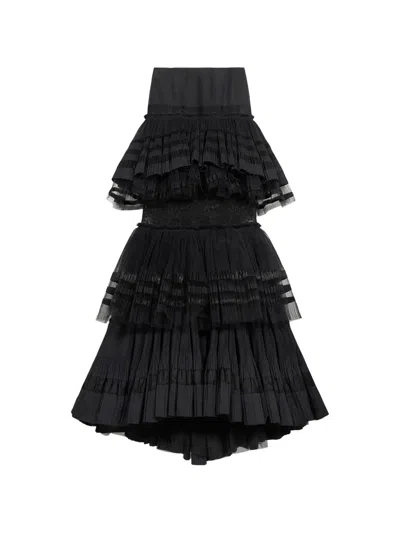 Blumarine Tiered Maxi Skirt In Black