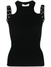 Blumarine Knit Top Featuring Sleeves And Button Embellishments In Black