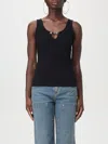 Blumarine Rib Knit Tank Top In Schwarz