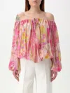 Blumarine Floral-print Georgette Blouse In Pink