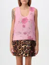 Blumarine Pink Wool Top In Pink