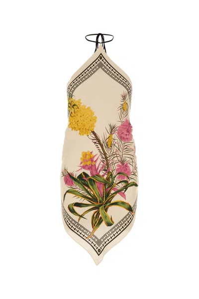 Blumarine Printed Twill Scarf Top Women In Pink