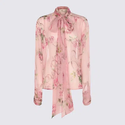 BLUMARINE BLUMARINE PINK SILK TOP