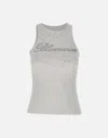 Blumarine Embellished-logo Tank Top In White