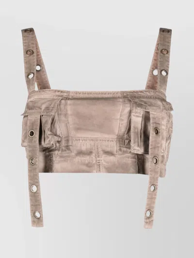 BLUMARINE TOP WITH ADJUSTABLE STRAPS AND FRONT POCKETS