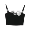 Blumarine Rose-embellished Top In Black