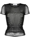 Blumarine Hotfix Logo Second Skin Mesh T-shirt In Black