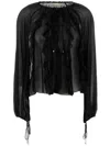 Blumarine Black Silk Georgette Blouse In Schwarz