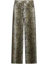 Blumarine Animalier Five Pocket Trousers In Brown