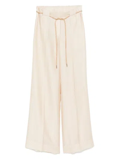 Blumarine Trousers In Beige