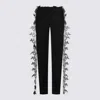 Blumarine Slim Fit High Waist Lace Detailing Trousers In Black