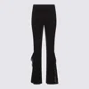 Blumarine Knit Insert Lace Pants In Black
