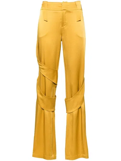 Blumarine Trousers In Yellow