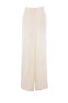 Blumarine Wide-leg Trousers In Gabardine In White