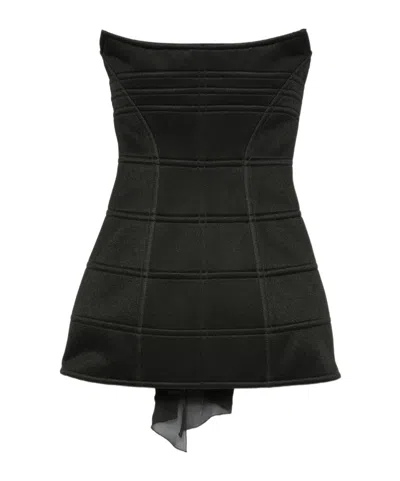 Blumarine Strapless Panelled Dress In Black
