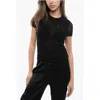 Blumarine Tulle T-shirt With Rhinestone Logo